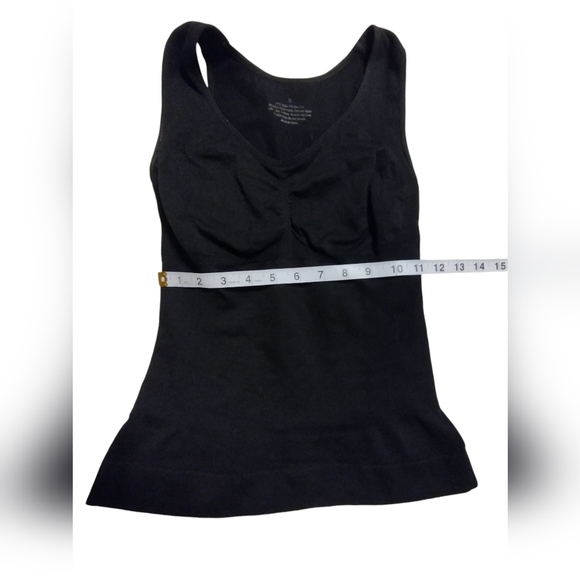 2/$10 EUC fitted elastic tank top with bra - undergarment - black - Picture 5 of 6
